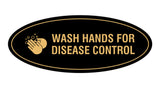 Oval Wash Hands For Disease Control Sign