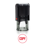 Red Round COPY Self Inking Rubber Stamp Size 1-1/4"
