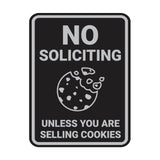 Portrait Round No Soliciting Unless You Are Selling Cookies Wall or Door Sign
