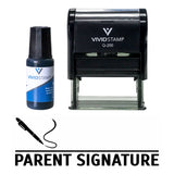 Black Parent Signature Self Inking Rubber Stamp Combo With Refill