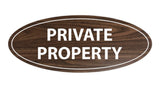 Oval Private Property Sign