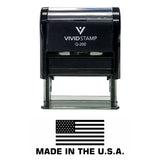 Black MADE IN THE USA (FLAG) Self Inking Rubber Stamp