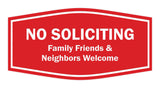 Fancy No Soliciting Family Friends & Neighbors Welcome Wall or Door Sign
