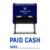 Paid Cash With Date Line Self Inking Rubber Stamp