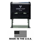 Black MADE IN THE USA (FLAG) Self Inking Rubber Stamp
