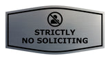 Fancy Strictly No Soliciting Wall or Door Sign