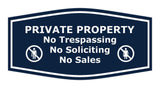 Fancy Private Property No Trespassing No Soliciting No Sales Wall or Door Sign
