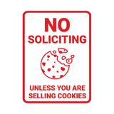 Portrait Round No Soliciting Unless You Are Selling Cookies Wall or Door Sign