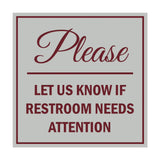 Signs ByLITA Square Please Let Us Know If Restroom Needs Attention Sign