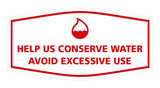 Signs ByLITA Fancy Help Us Conserve Water Avoid Excessive Use Sign