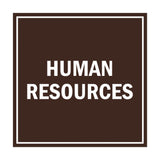 Square Human Resources Sign with Adhesive Tape, Mounts On Any Surface, Weather Resistant