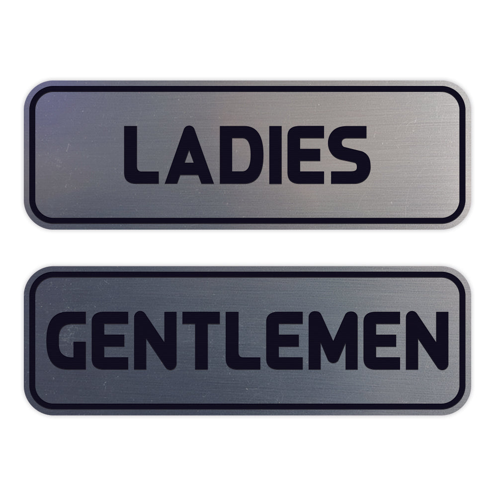 Basic LADIES GENTLEMEN Restroom Sign (2-Pack)