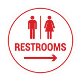 Signs ByLITA Circle Restrooms Right Arrow Sign