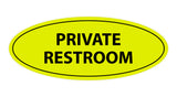 Oval Private Restroom Sign