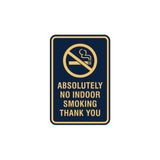 Portrait Round Absolutely No Indoor Smoking Thank You Sign
