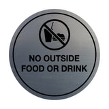 Signs ByLITA Circle No Outside Food Or Drink Sign