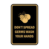Signs ByLITA Portrait Round Don't Spread Germs Wash Your Hands Sign
