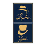 Square ladies and gents sign set with Adhesive Tape, Mounts On Any Surface, Weather Resistant