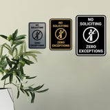 Portrait No Soliciting Zero Exceptions Wall or Door Sign