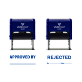 APPROVED / REJECTED By Date Self Inking Rubber Stamp - 2 PACK