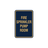 Portrait Round Fire Sprinkler Pump Room Sign with Adhesive Tape, Mounts On Any Surface, Weather Resistant