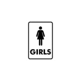 Signs ByLITA Portrait Round Girls (female bathroom icon) Sign with Adhesive Tape, Mounts On Any Surface, Weather Resistant, Indoor/Outdoor Use