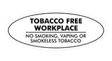 Signs ByLITA Oval Tobacco Free Workplace No Smoking Sign