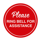 Signs ByLITA Circle Please Ring Bell For Assistance Sign