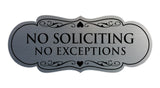 Signs ByLITA Designer No Soliciting No Exceptions Sign
