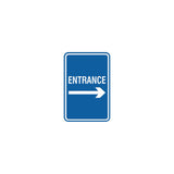 Signs ByLITA Portrait Round Entrance Right Arrow Sign with Adhesive Tape, Mounts On Any Surface, Weather Resistant, Indoor/Outdoor Use