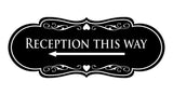 Designer Reception This Way Left Arrow Wall or Door Sign