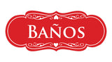 Signs ByLITA Designer Spanish Baños Sign