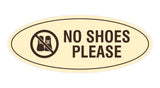 Oval No Shoes Please Sign