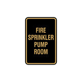 Portrait Round Fire Sprinkler Pump Room Sign with Adhesive Tape, Mounts On Any Surface, Weather Resistant