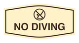 Signs ByLITA Fancy No Diving Sign with Adhesive Tape, Mounts On Any Surface
