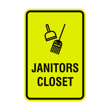 Signs ByLITA Portrait Round Janitors Closet Sign with Adhesive Tape, Mounts On Any Surface, Weather Resistant, Indoor/Outdoor Use