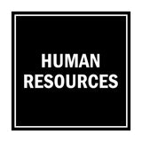 Square Human Resources Sign with Adhesive Tape, Mounts On Any Surface, Weather Resistant