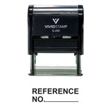Black REFERENCE NO. Self Inking Rubber Stamp