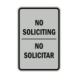 Portrait Round No Soliciting No Solicitar Sign