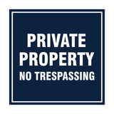 Square Private Property Sign with Adhesive Tape, Mounts On Any Surface, Weather Resistant