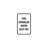Portrait Round Fire Sprinkler Water Shut-Off Sign