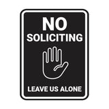 Portrait Round No Soliciting Leave Us Alone Wall or Door Sign