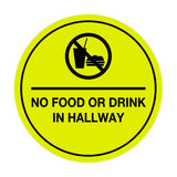 Signs ByLITA Circle No Food or Drink In Hallway Sign