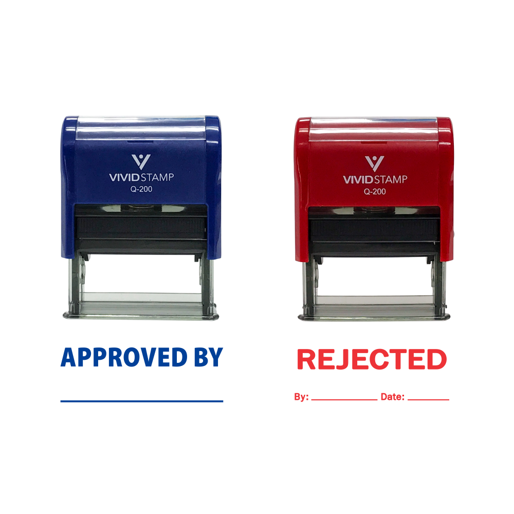 APPROVED / REJECTED By Date Self Inking Rubber Stamp - 2 PACK