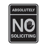 Portrait Round Absolutely No Soliciting Wall or Door Sign