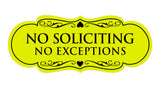 Signs ByLITA Designer No Soliciting No Exceptions Sign