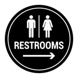 Signs ByLITA Circle Restrooms Right Arrow Sign