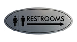 Signs ByLITA Oval Restrooms Right Arrow Sign