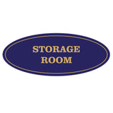 Blue / Gold Oval STORAGE ROOM Sign