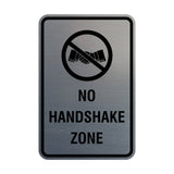 Portrait Round No Handshake Zone Sign